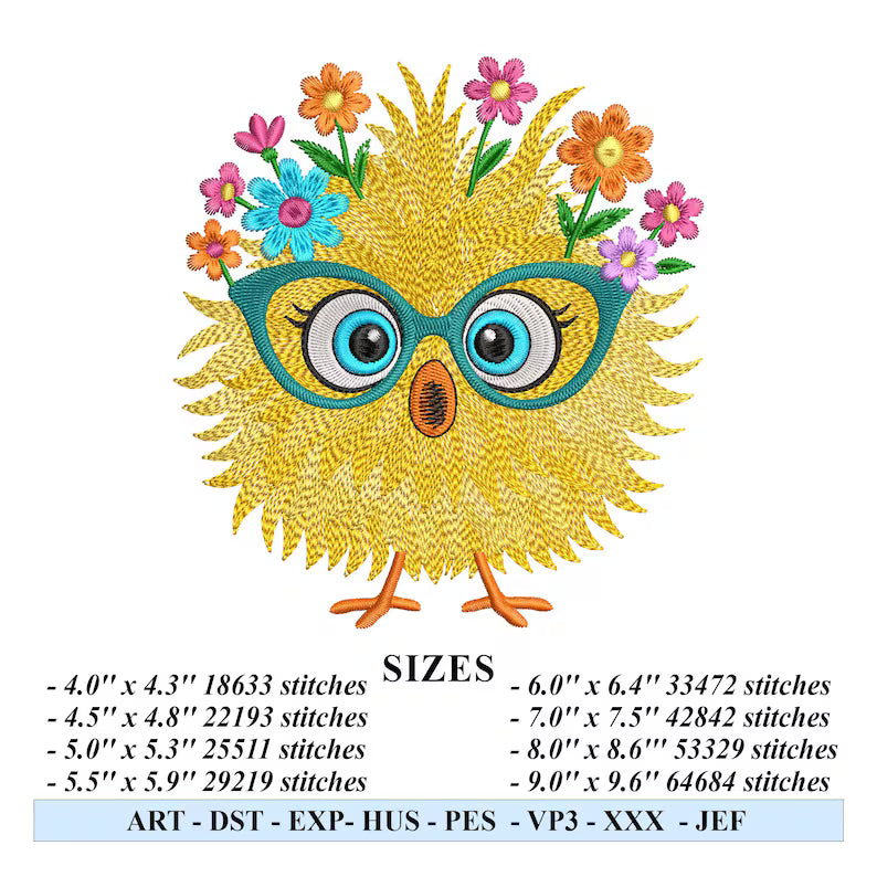 9 Funny Crazy Chicken Embroidery Design Bundle of 9 Floral Chicken Machine Embroidery File, Cute Chicken Machine Embroidery Instant Download