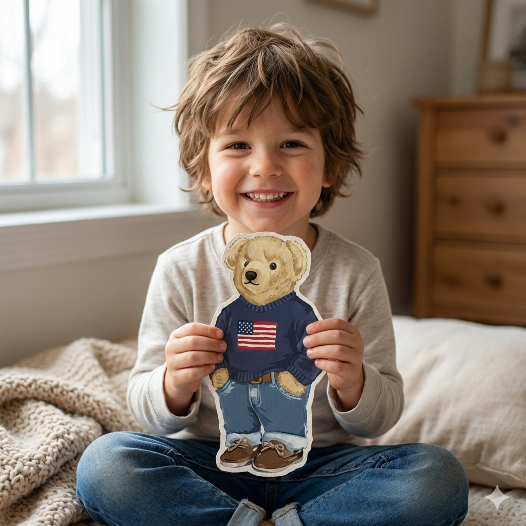 USA Flag Bear Embroidery Design, Casual Teddy Machine Embroidery Pattern, Fashion Bear Embroidery File for Hoodie, Jacket