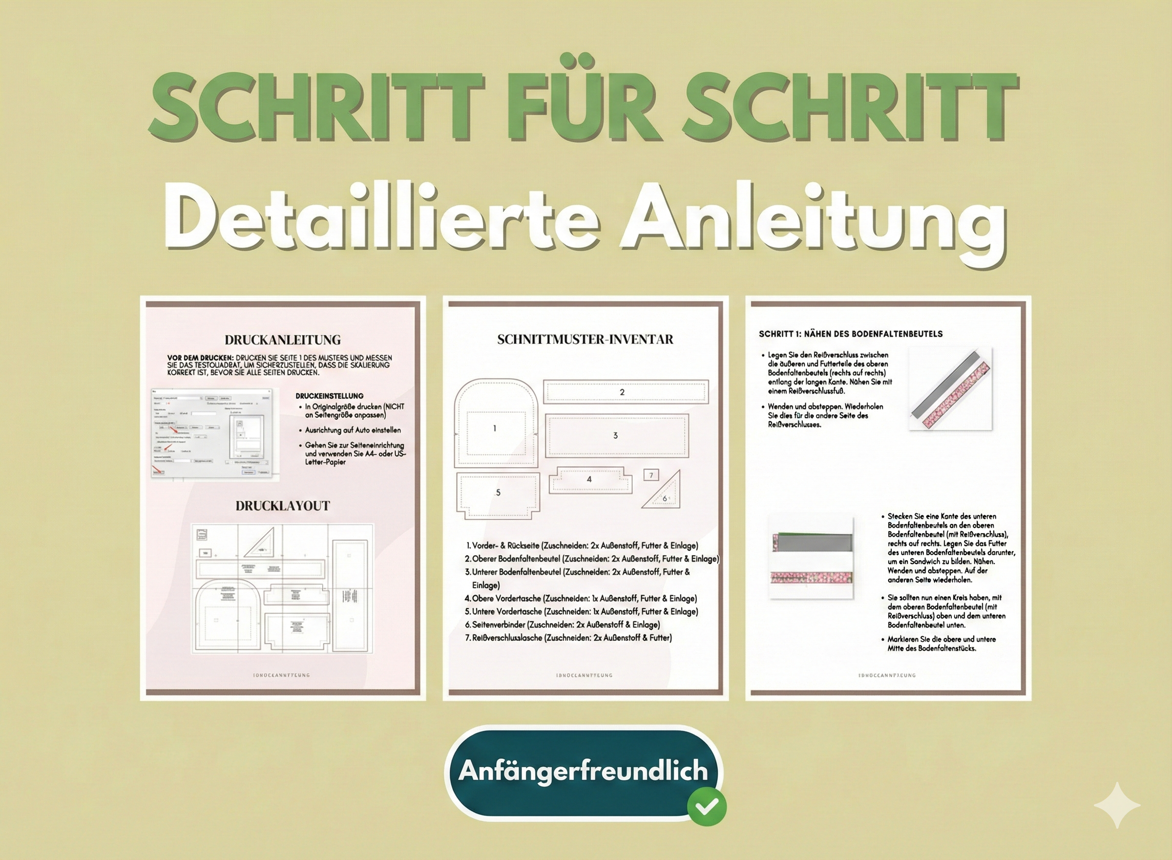 Duffle Bag Nähmuster | Reisetasche Schnittmuster | Anfängerfreundlich | Taschenmuster | Nähmuster PDF | Großes Taschenmuster