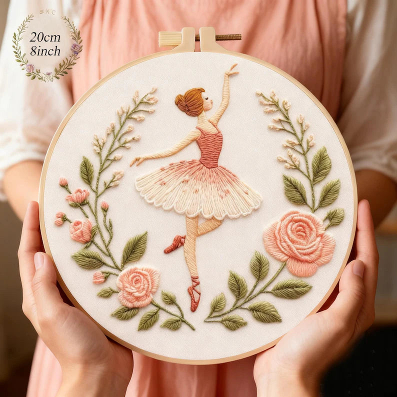 Fairy Embroidery Kit with Hoop, Color Threads and Needles, English Manual for Beginners