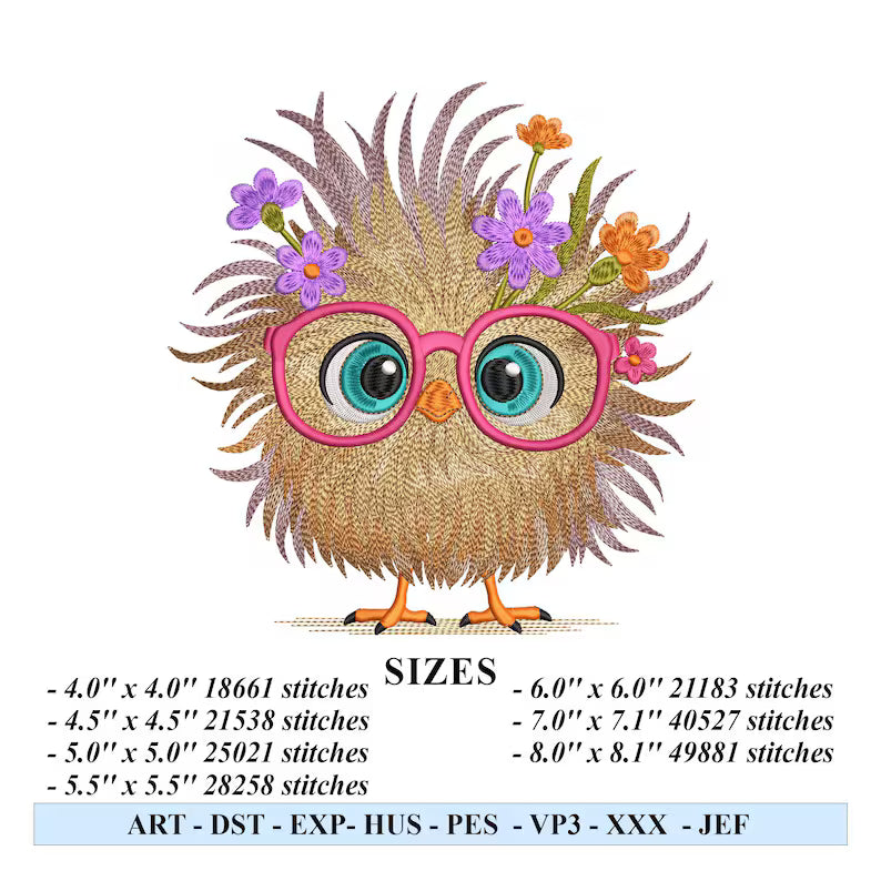 9 Funny Crazy Chicken Embroidery Design Bundle of 9 Floral Chicken Machine Embroidery File, Cute Chicken Machine Embroidery Instant Download