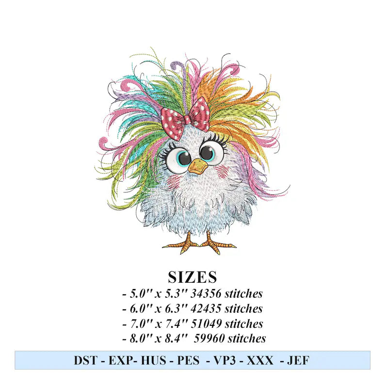 9 Funny Crazy Chicken Embroidery Design Bundle of 9 Floral Chicken Machine Embroidery File, Cute Chicken Machine Embroidery Instant Download