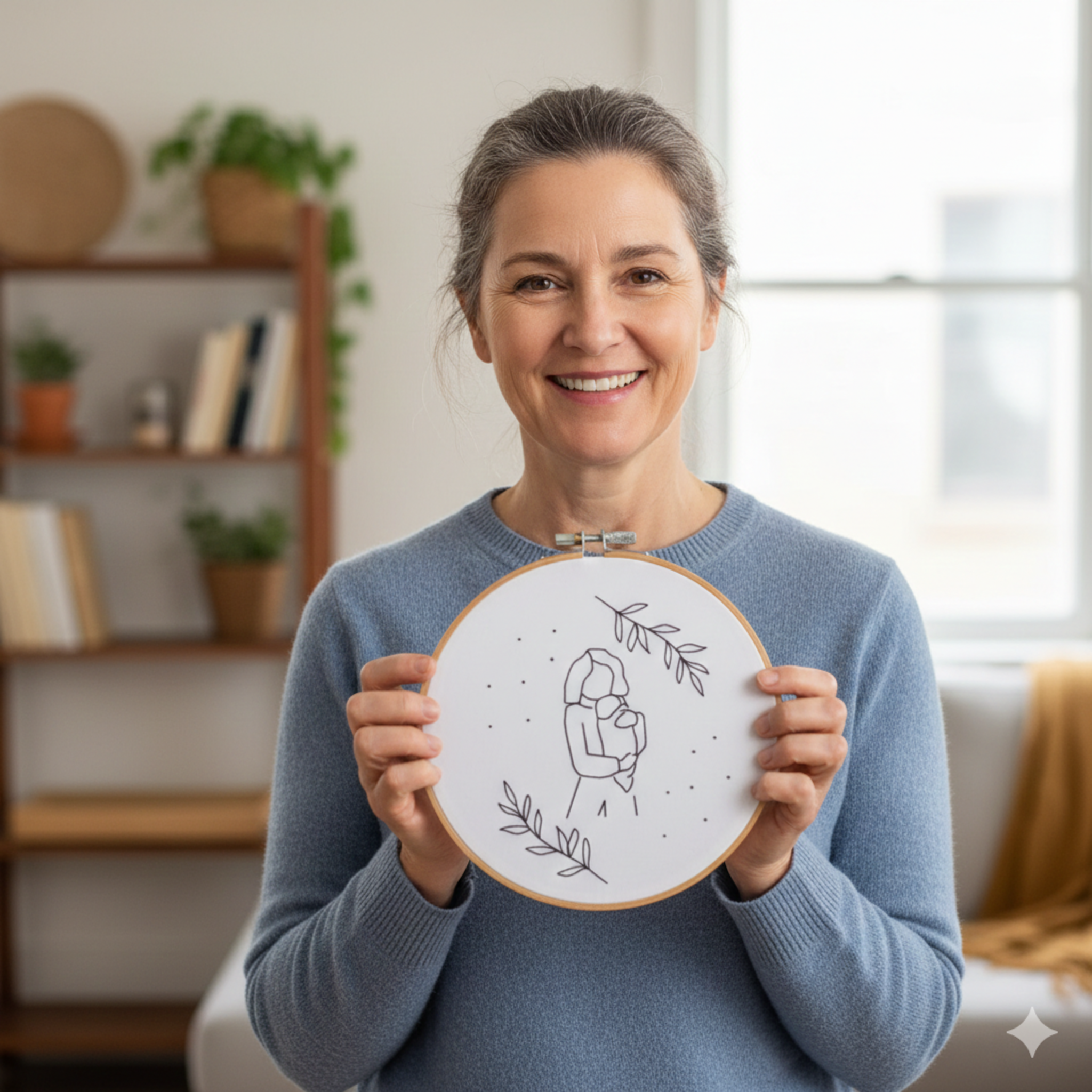 Mother's Day Embroidery Image Download, Baby Embroidery Design, Minimalist Embroidery Template, Nursery Hoop Art, PDF Embroidery Template