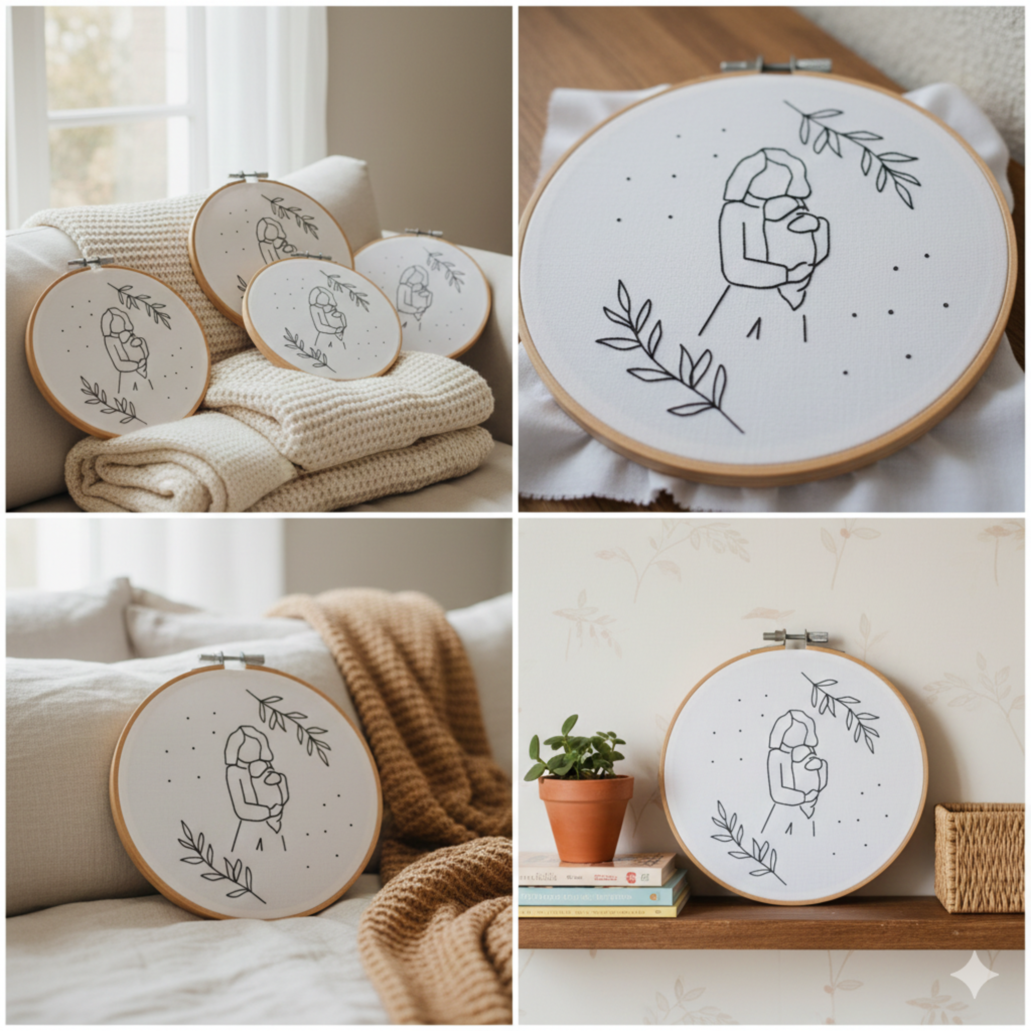 Mother's Day Embroidery Image Download, Baby Embroidery Design, Minimalist Embroidery Template, Nursery Hoop Art, PDF Embroidery Template