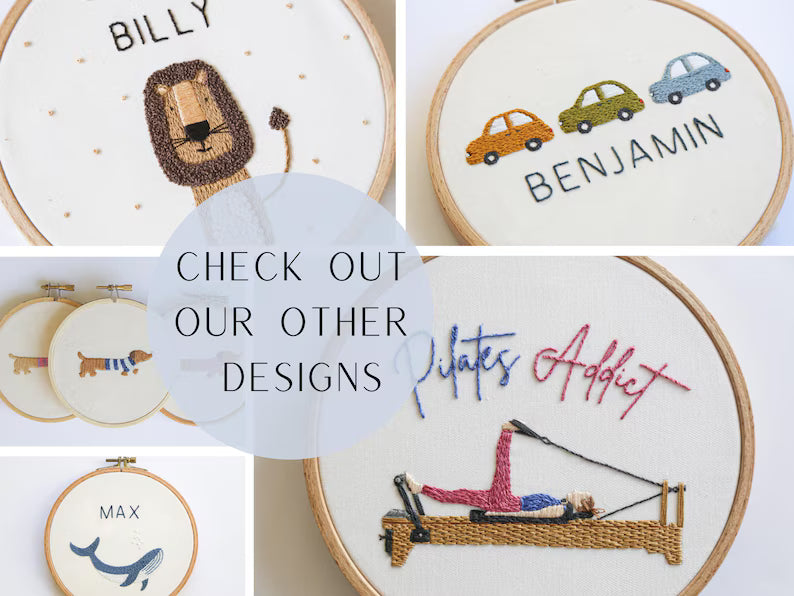 Personalised hot air balloon embroidery pattern baby boy nursery decor gift, instant download DIY embroidery project design custom name gift
