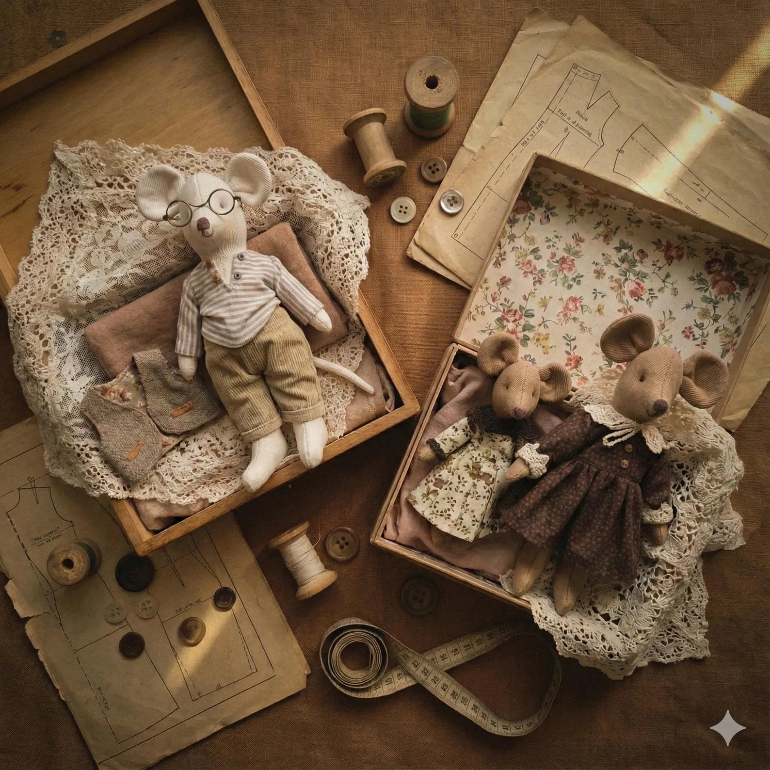 Mäusefamilie Nähmuster-Set (PDF)